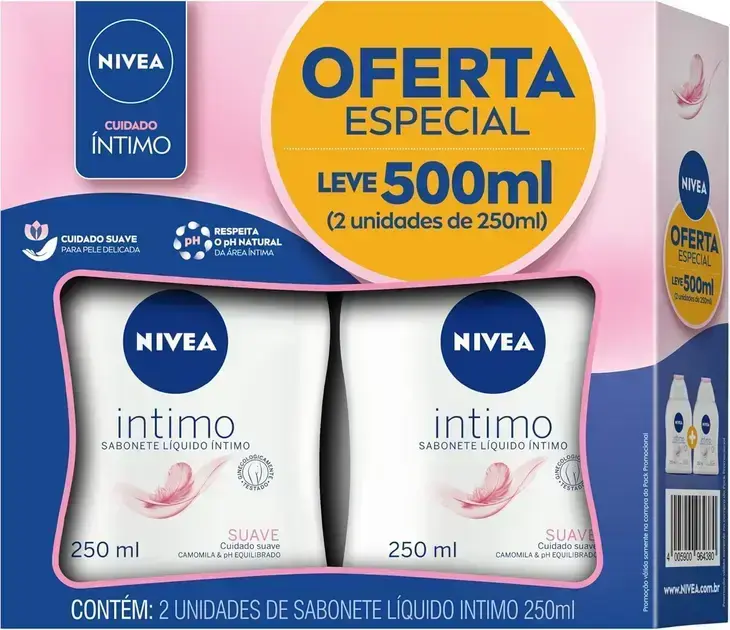 1. Sabonete Íntimo Nivea Duopack Suave 250ml - NIVEA